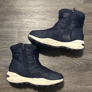 Navy Winter Boots with Zipper